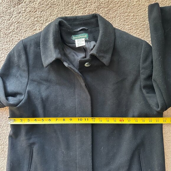 Harve Benard Coat Womens 14P Wool Cashmere Blend Black Button Close Pockets - Picture 10 of 11